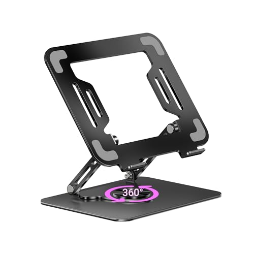 ZEBRONICS NS3000 PRO 360° Rotatable Laptop Stand, Supports up to 17” (43cm) Laptops, Tablets, Supports Max 5kg, Carbon Steel with Anti Rust Body, Anti