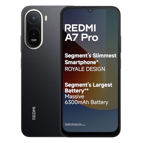 REDMI A7 Pro 4G (Black, 4GB RAM, 64GB Storage) | Segment's Slimmest Smartphone | Segment's Largest 6300mAh Battery | Segment's Largest 17.53cm and