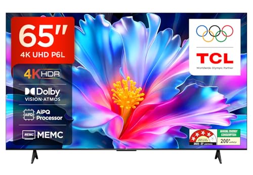 TCL 164 cm (65 inches) 4K Ultra HD Smart LED Google TV | 4K HDR | 120Hz DLG | Dolby Vision & Atmos | Game Master | 65P6L