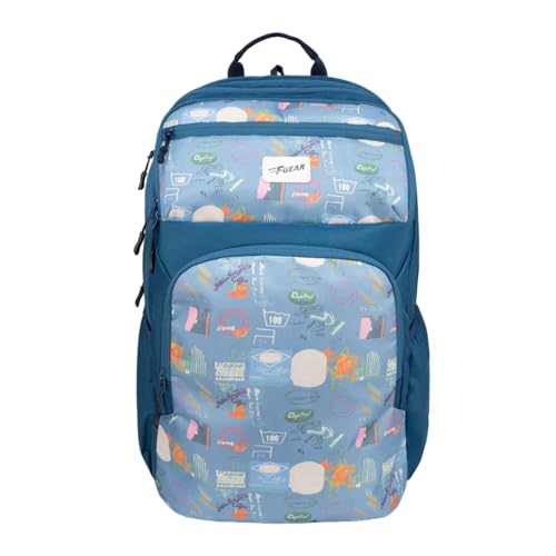 F Gear Akira Black 26L Backpack, 3 Spacious Compartments, 3 Pockets and 1 Hidden Pocket|Anti theft Backpack|Airflow Padded Back Panel|Lightweight & Du