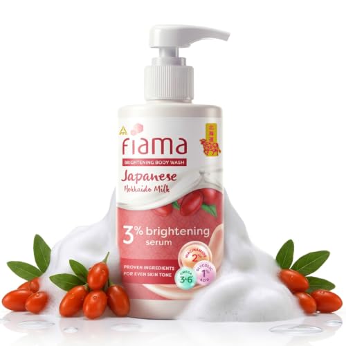 3% Brightening Serum Body Wash 250ml | 2% Niacinamide, 1% Glycolic Acid, Omega 3 & 6 Fatty Acids Shower Gel, Fights Dullness & Evens Skin tone | Exoti