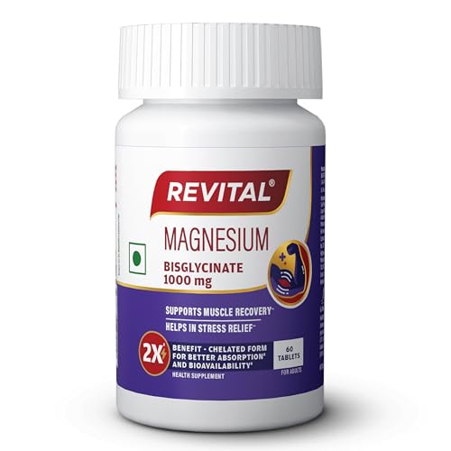 Revital Magnesium Bisglycinate | Chelated |100% RDA | 440mg Elemental Magnesium| 13% Higher Absorption| Scientifically crafted for both men & women | 