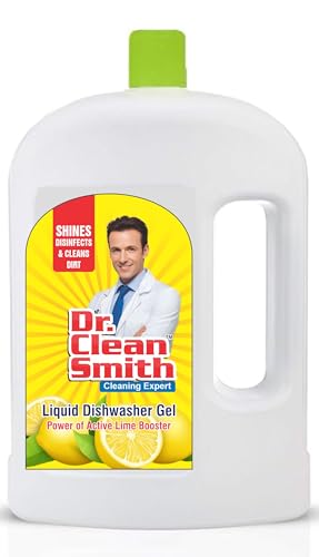 Dishwash Gel Refill Can, (Lemon) - 1 Ltr (Pack of 4)| Leaves No Residue and foul smell| Grease Cleaner For All Utensils |Super Saver Pack