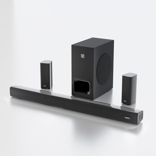 Govo Gosurround 945 Pro Home Theatre Soundbar, 260W, 5.1 Channel, with Subwoofer and Satellite Speakers, Bluetooth 5.3, HDMI ARC, AUX, USB (Platinum B