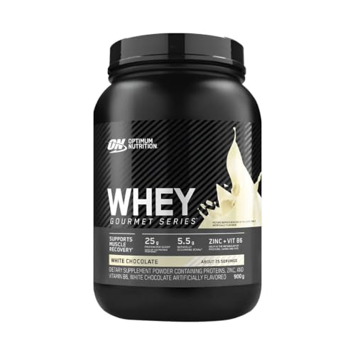Optimum Nutrition Whey Gourmet 900g White Chocolate Suplemento Alimentar Esportivo
