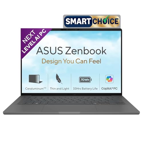 ASUS Zenbook A14 (2026),Smartchoice,Snapdragon X2 Elite,NPU Upto 80TOPS,16GB RAM,512GB SSD,FHD+ OLED, 14"(35.5 cm),Win 11,M365 Basic(1Y),Office 24,Ice