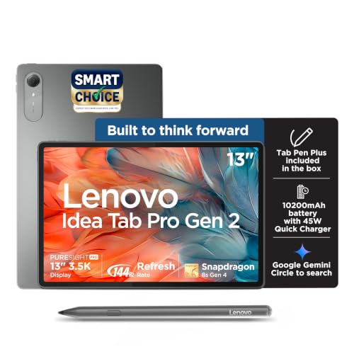 Lenovo Idea Tab Pro Gen 2 with Pen Plus {Smartchoice} 13" Display, 3.5K Resolution, 144Hz Refresh | 8GB, 256GB | Snapdragon 8s Gen 4 | 10200mAh, 4 JBL