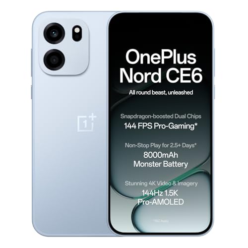 OnePlus Nord CE6 | 8GB+256GB | Fresh Blue | Snapdragon 7s Gen 4 | Segment's Fastest Touch Response | 8000mAh