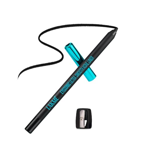 Lakme 9-5 Eyeconic Ultra Smooth Kohl Liner - Intense Black, Smudgeproof & Waterproof Kajal that Lasts Upto 24 Hours, 1.2g
