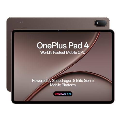 OnePlus Pad 4, Snapdragon 8 Elite Gen 5 Platform, 33.53cm 13.2" 3.4K Screen, 144Hz Adaptive, 8 Speakers, AI Powered, PC-Level Productivity, 13,380