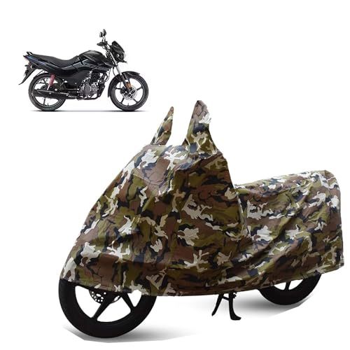Sulfar Bike Cover for Hero MotoCorp Passion Xtec (110cc Connected) | Waterproof, Dustproof & UV Protected | All Weather Two Wheeler Cover (Army Green)