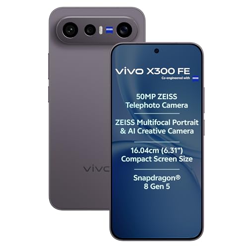 vivo X300 FE 5G (नोयर काला, 12GB RAM, 256GB स्टोरेज) बिना लागत वाली EMI के / अतिरिक्त एक्सचेंज ऑफ़र