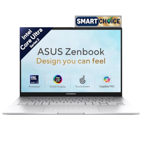 ASUS Zenbook 14 (2026),Smartchoice,Intel Core Ultra 5 225H,16GB,1TB,FHD+ OLED,Touchscreen,14"(35.5 cm),Win 11,M365 Basic(1Y)* Office24,Foggy Silver,1.