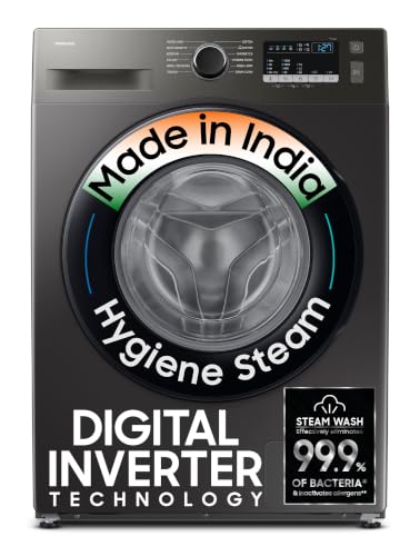 Samsung 7 kg, 5 Star, Hygiene Steam, Quick Wash, Digital Inverter Motor, Fully-Automatic Front Load Washing Machine (WW70FG4S02AXTL, Inox)