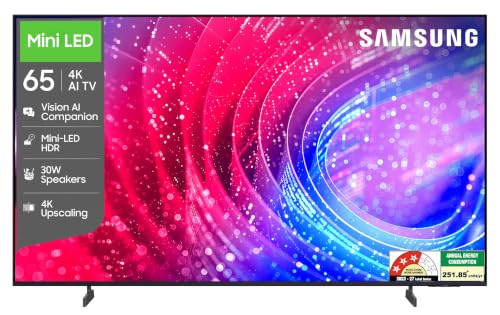 Samsung 65 inch (163cm) Mini LED 4K Vision AI 2026 Smart TV | 30W Speakers | 4K Upscaling | Mini-LED HDR | 150+ Channels | 7 Years OS Upgrade | UA65M2