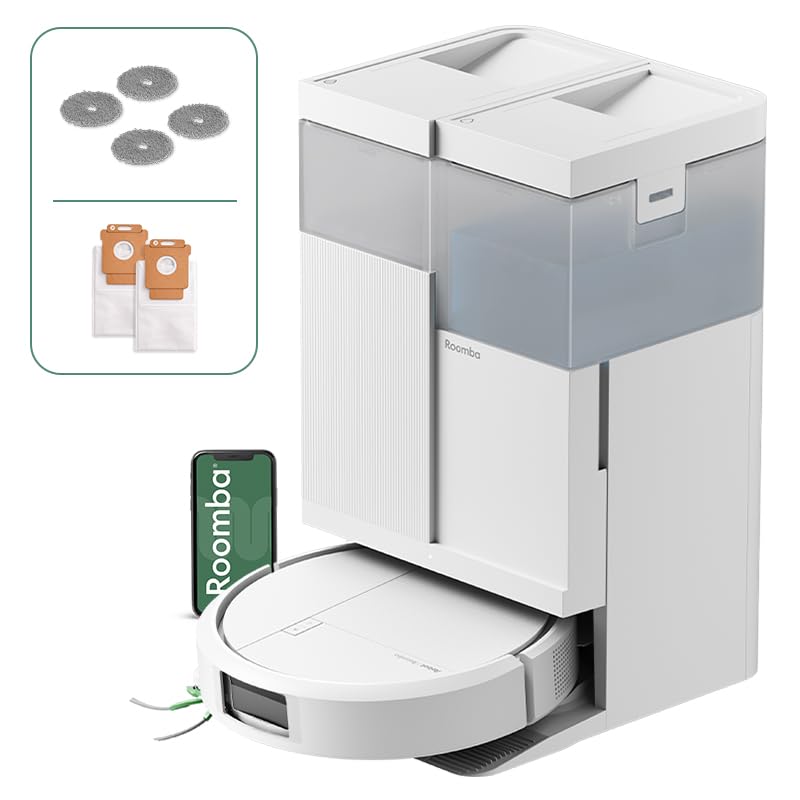 🔥 STARKER PREIS (-33%) iRobot Roomba® Plus 515 Combo Roboter + AutoWash™ Dock, 22Kpa, Multifunktions‑Dock, Wäscht und trocknet die Wischpads bei heißer Temperatur, Clearview LiDAR, Entleert-Sich, Weiß