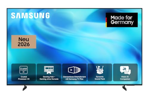 ⚡ BLITZDEAL (-36%) Samsung Crystal U7099H 4K 65 Zoll (163 cm), UHD Fernseher, AI Companion für Deine Fragen, 4K Upscaling, Dynamik Sound Pack für Premium-Sounderlebnis, Gaming Hub, kostenlos 900 Sender, Smart AI TV