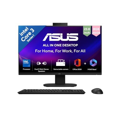 ASUS V440 (2026),i3-14th Gen,Intel Core 3 100U,Intel iGPU,8GB/256GB,FHD,23.8"(60.45 cm),Win 11,M365 Basic(1Y),Office 24,Black,5.46 kg,V440VAB-KBC3005W