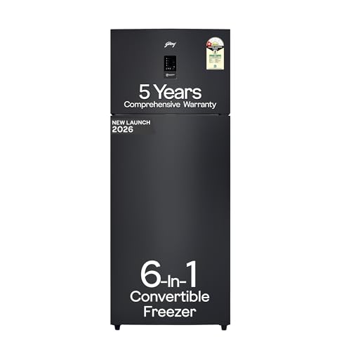 Godrej 415L 1 Star| New Launch| 5 Years Comprehensive Warranty| 95%+ Food Surface Disinfection| 6-in1 Freezer Convertible| Frost Free Double Door Refr