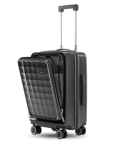 SNITCH Rubik Laptop Cabin Size Grey Polycarbonate Hard Travel Suitcase - Trolley Bag Small & Luggage with 8 Wheels, Premium Lock, Laptop Compartment &