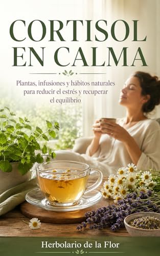 Portada de Cortisol en Calma: Guía natural para reducir el estrés, dormir mejor y recuperar energía con plantas, alimentación y hábitos conscientes eBook : de la Flor, Herbolario