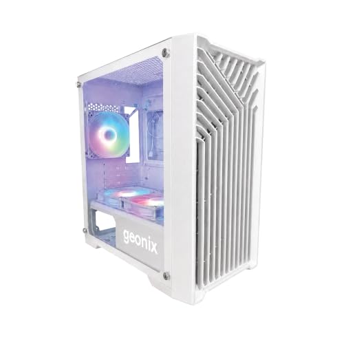 Geonix Hydra Gaming PC Cabinet, 6 Pre-Installed ARGB Fans, Real Tempered Glass Side Panel, Micro-ATX/Mini-ITX Support, ATX PSU Compatible, SSD & HDD S