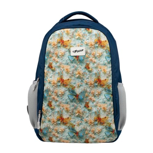 Shinra Metalle Blue 34L School Backpack|3 Compartments|Airflow Padded Back Panel|Ergonomic, Lightweight & Durable with water Bottle Holders|Ideal for 