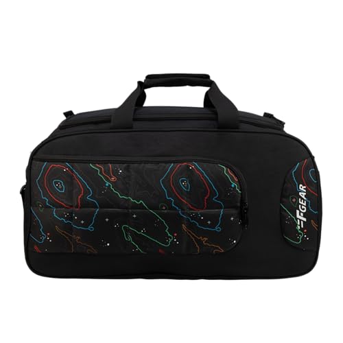 Enduro Topo Black 32L Travel Duffle Bag with Spacious Main Compartment, Front Pocket & Wet Pocket, Adjustable Shoulder Strap, Lightweight and Durable,