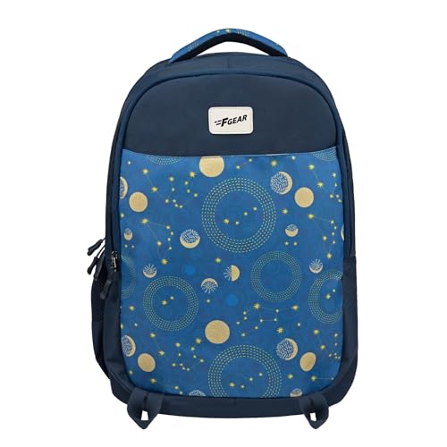 F Gear Ryto Black 35L School Backpack with 3 Spacious Compartments, 1 Front Pocket & Side Bottle Holder, Airflow Padded Back, Lightweight & Durable Ba