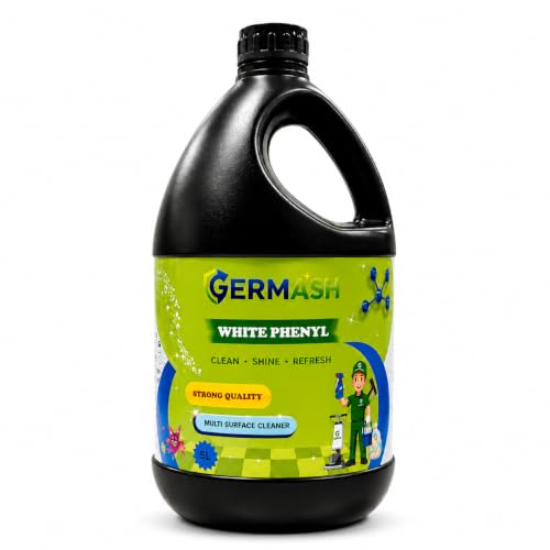 Premium White Floor Cleaner Disinfectant Phenyl Liquid Surface Cleaner for Hospitals, Homes, Offices & Commercial Use Removes Dirt, Stains & Germs - 5