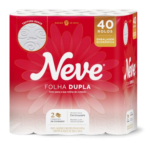 Papel Higiênico Neve Toque de Seda Folha Dupla 40 rolos 30M