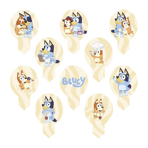 (-35%) dekora – Bluey Tortendeko essbar, 20 Dekorationen aus Esspapier, Bluey Geburtstagsdeko für Kinder, Kuchendeko mit Bingo, Glutenfrei, Laktosefrei, für Vegetarier geeignet