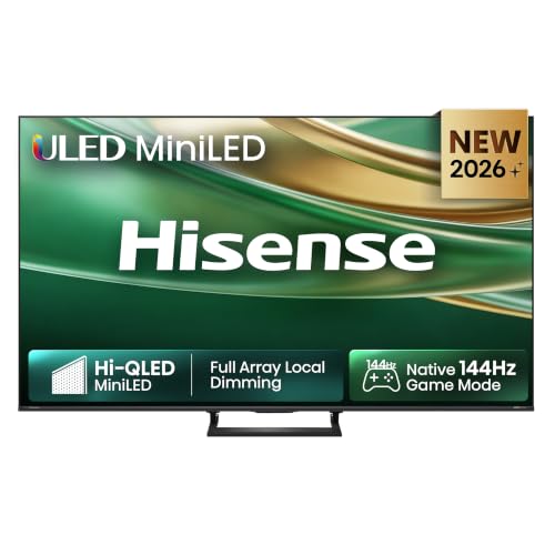 (-56%) Hisense 85E8DS Fernseher 85 Zoll, 4K UHD, Hi-QLED Mini LED, Smart TV, 144Hz, Hi-View AI Engine, Dolby Vision.Atmos, Unibody Slim, FreeSync Premium, AI-Lichtsensor, Game Bar, Tuned by Devialet