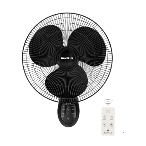 Havells Gatik Pro BLDC 400mm Wall Mount Fan | RPM: 1350 | Double string for Speed & Oscillation control | Thermal Overloaded Protected Motor | 100% Co