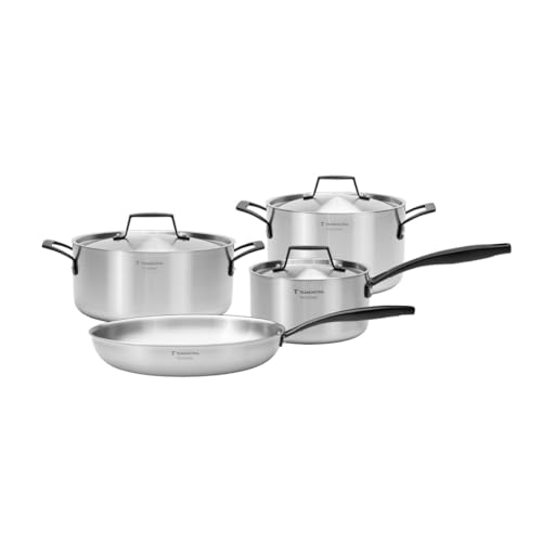Tramontna Jogo de Panelas Grano Black em Aço inox Corpo Triplo 4 Peças
