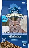 Blue Buffalo Wilderness Natural Adult Dry Cat Food Indoor Cats, High-Protein & Grain-Free, Chicken, 5-lb. Bag (Pack of 5)