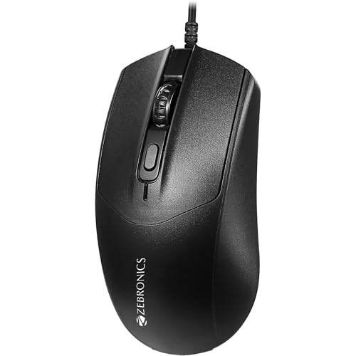 Zebronics Phero Plus Wired Gaming Mouse, Up to 2000 DPI, High Precision Opitcal Sensor, 4 Buttons, 1.3m Long USB Cable, Compatible with PC & Laptop, M