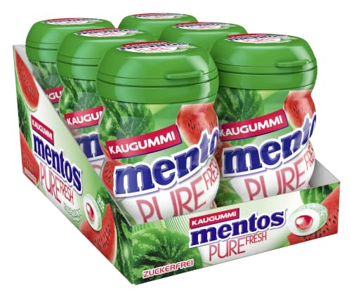 🔥 STARKER PREIS (-51%) Mentos Kaugummi Limited Edition Watermelon, 6 Boxen zuckerfreie Bubble Gum Dragees mit Wassermelonen-Geschmack & flüssiger Füllung, Großpackung (6 x 35 Stück)