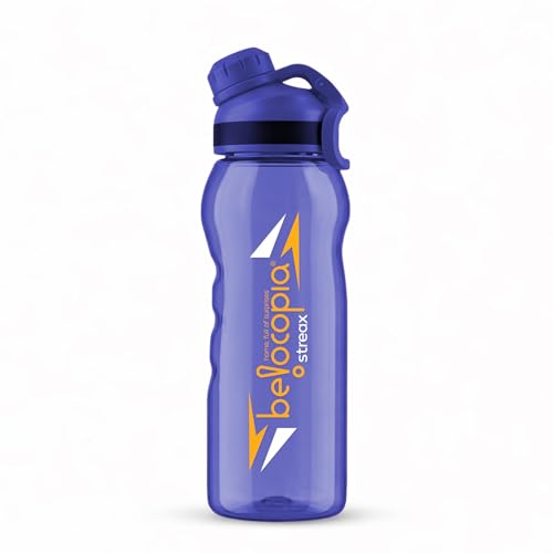 Streax Sports Water Bottle 1 Litre (1000ml) | Blue | BPA-Free, Leakproof Gym Bottle | Lightweight with Easy Grip & Carry Loop | Durable Fitness Bottle