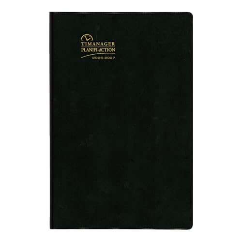 Blueline® Weekly/Monthly Academic Planner, 5-Day Timanager®, 13 Months, July 2026 to July 2027, Twin-Wire Binding, 9.0625" x 5.875", Black, Bilingual (CA5918.81BT)