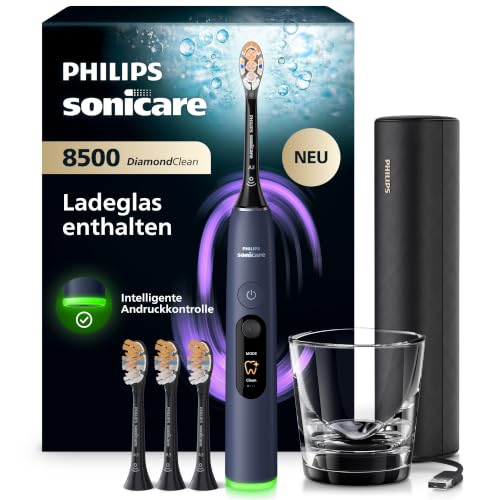 ⚡ BLITZDEAL (-44%) Philips Sonicare Next-Generation DiamondClean 8500 elektrische Zahnbürste - mit intelligenter Andruckkontrolle und 18 Einstellungen, Dunkelblau, HX8515/13