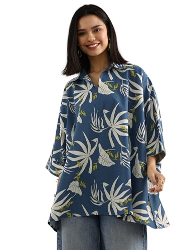 Libas Printed Cotton A Line Kurti Suit