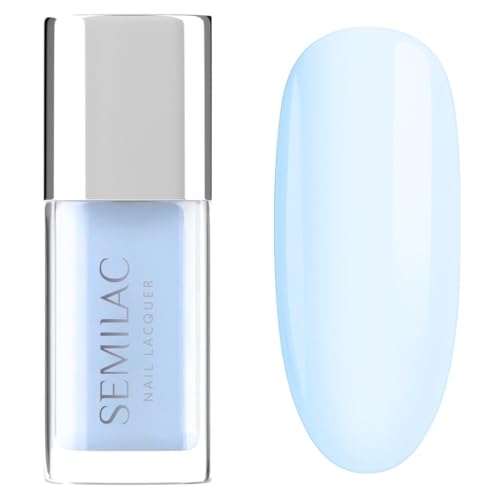 🔥 STARKER PREIS (-30%) Semilac Nagellack 123 Sky Blue 9 ml – Pastell Hellblau, Hochglanz, Schnelltrocknend, Gel-Effekt