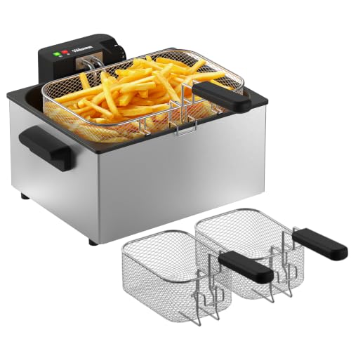 (-23%) Tristar Edelstahl-Fritteuse, 5 L Fassungsvermögen, 3000 W, Herausnehmbarer Korb, Einstellbare Temperatur, Semi-Professionelle Leistung, FR-9330