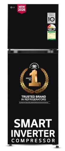 LG 251 L, 2 Star, Smart Inverter, Smart Mode, Frost-Free Double Door Refrigerator (GLT2526WWOB, Onyx Black, Multi Air Flow, Express Freeze, Deodorizer