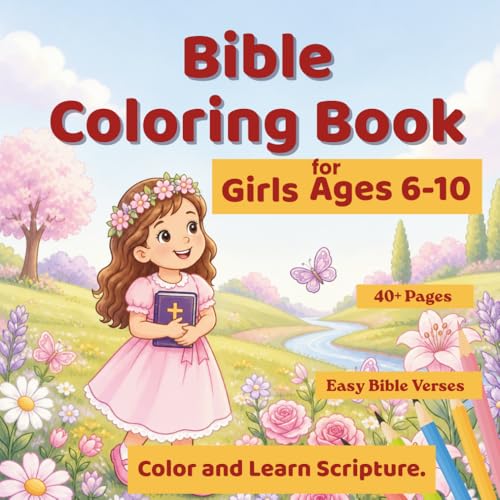 Bible Coloring Book for Girls Ages 6–10