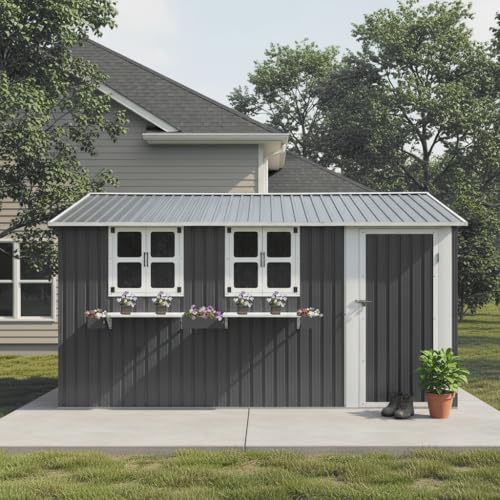 KEIKI 12x10 Foot Metal Storage Shed