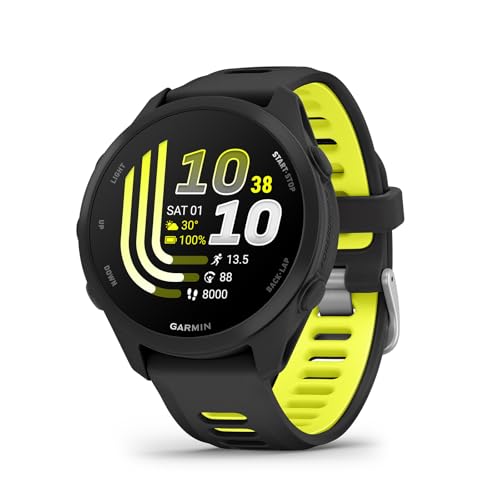 (-23%) Garmin Forerunner 170 43mm - Lauf-Smartwatch, 1,2" AMOLED Touchscreen, bis zu 10 Tage Akkulaufzeit, Trainingsempfehlungen, Gesundheitsdaten, smarte Funktionen, 80+ Sport-Apps, Pay