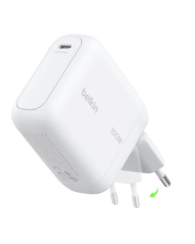 🔥 STARKER PREIS (-44%) Belkin BoostCharge USB C Ladegerät, 100W, Kompaktes GaN Schnellladegerät mit Einklappbarem Stecker, Netzteil für iPhone 17, Samsung Galaxy S26, Pixel 10, AirPods, Tablet, MacBook, Chromebook – Weiß