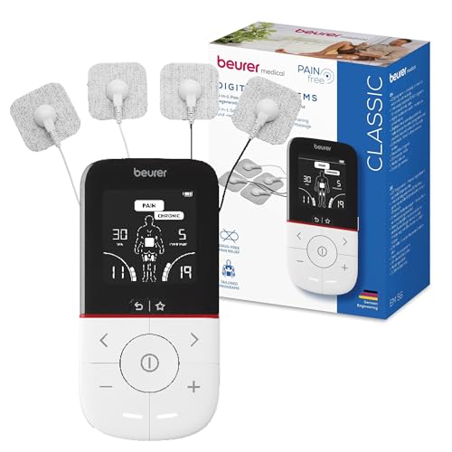 (-33%) Beurer EM 56 Digital TENS/EMS, 3-in-1 Reizstromgerät zur medikamentenfreien Schmerzlinderung durch elektrische Nervenstimulation, Muskeltraining, Massagefunktion, 22 Programme, inkl. 4 Elektroden